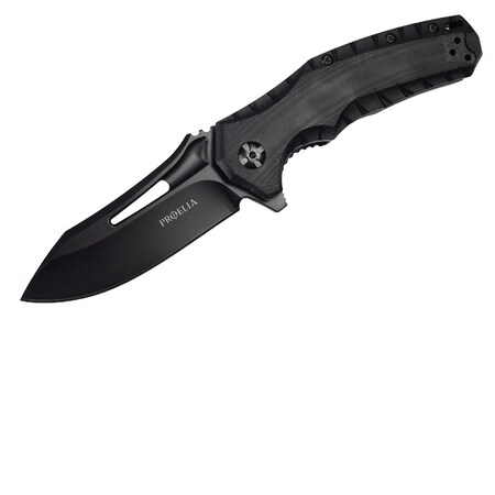 Proelia Proelia TX021 Folder 3.36 in Black Drop Blade Black G-10 TX021BBK